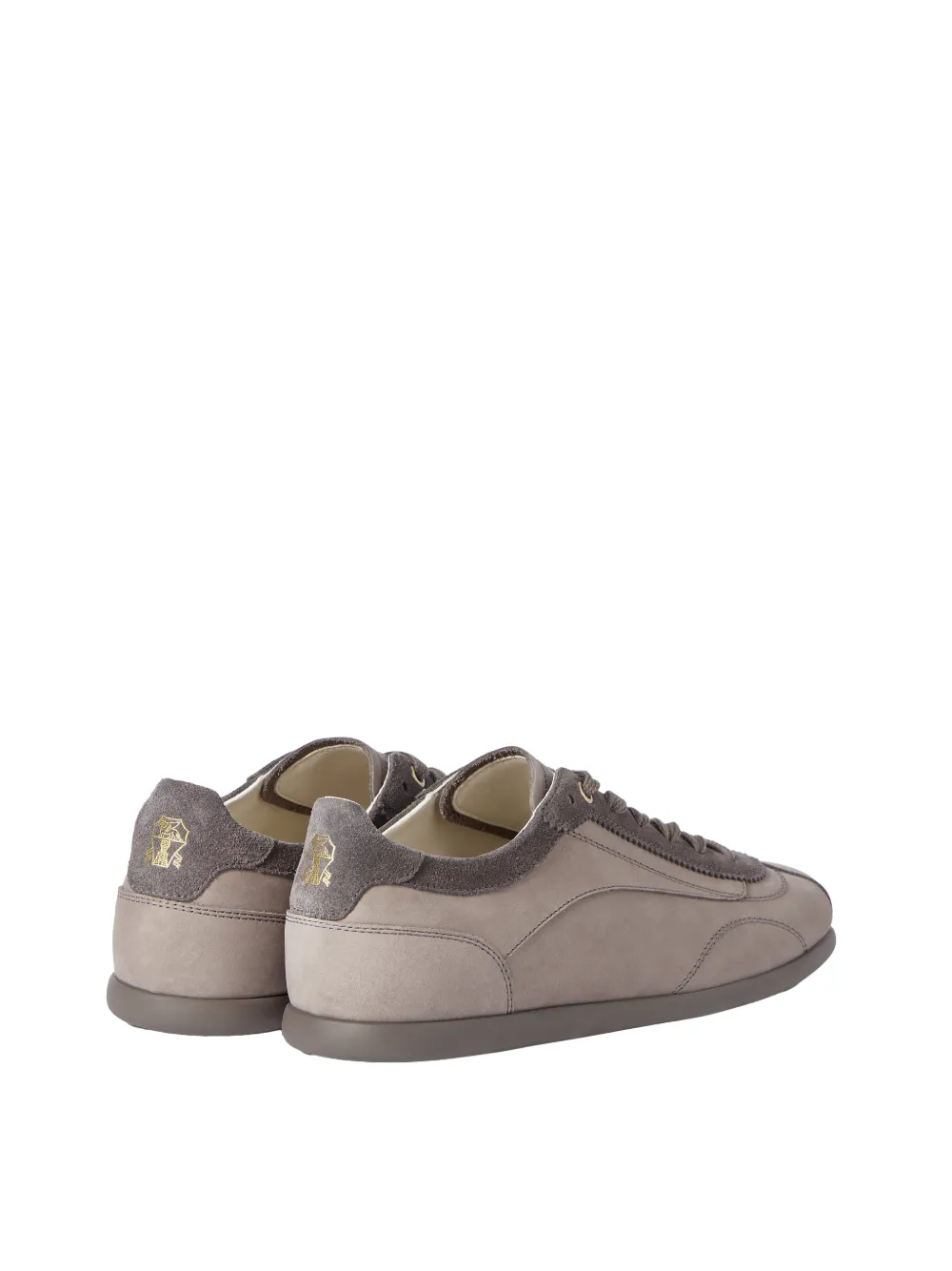 Brunello Cucinelli nubuck and suede sneakers with slim outsole Grijs