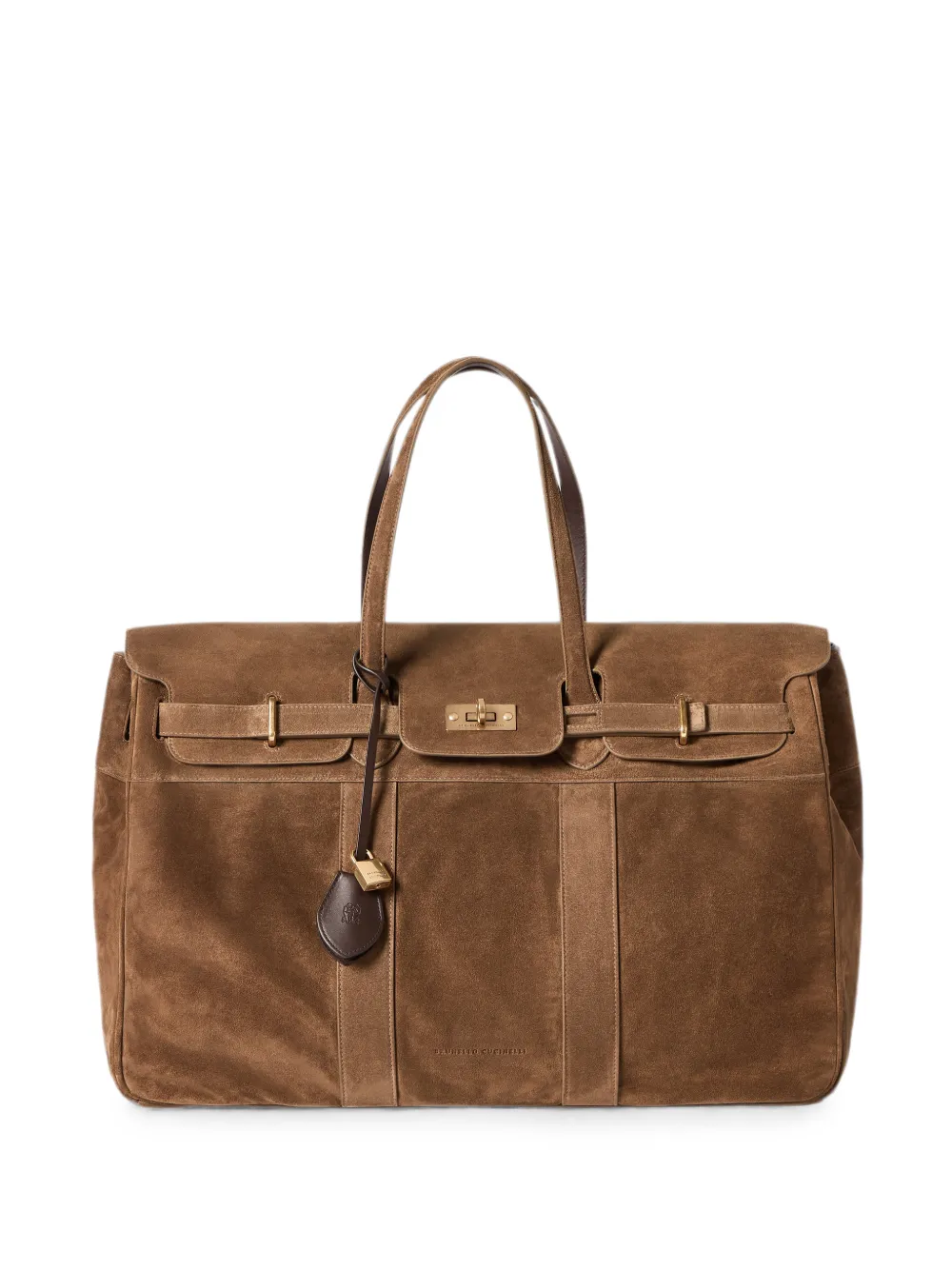 Brunello Cucinelli Explorer suede travel bag - Braun