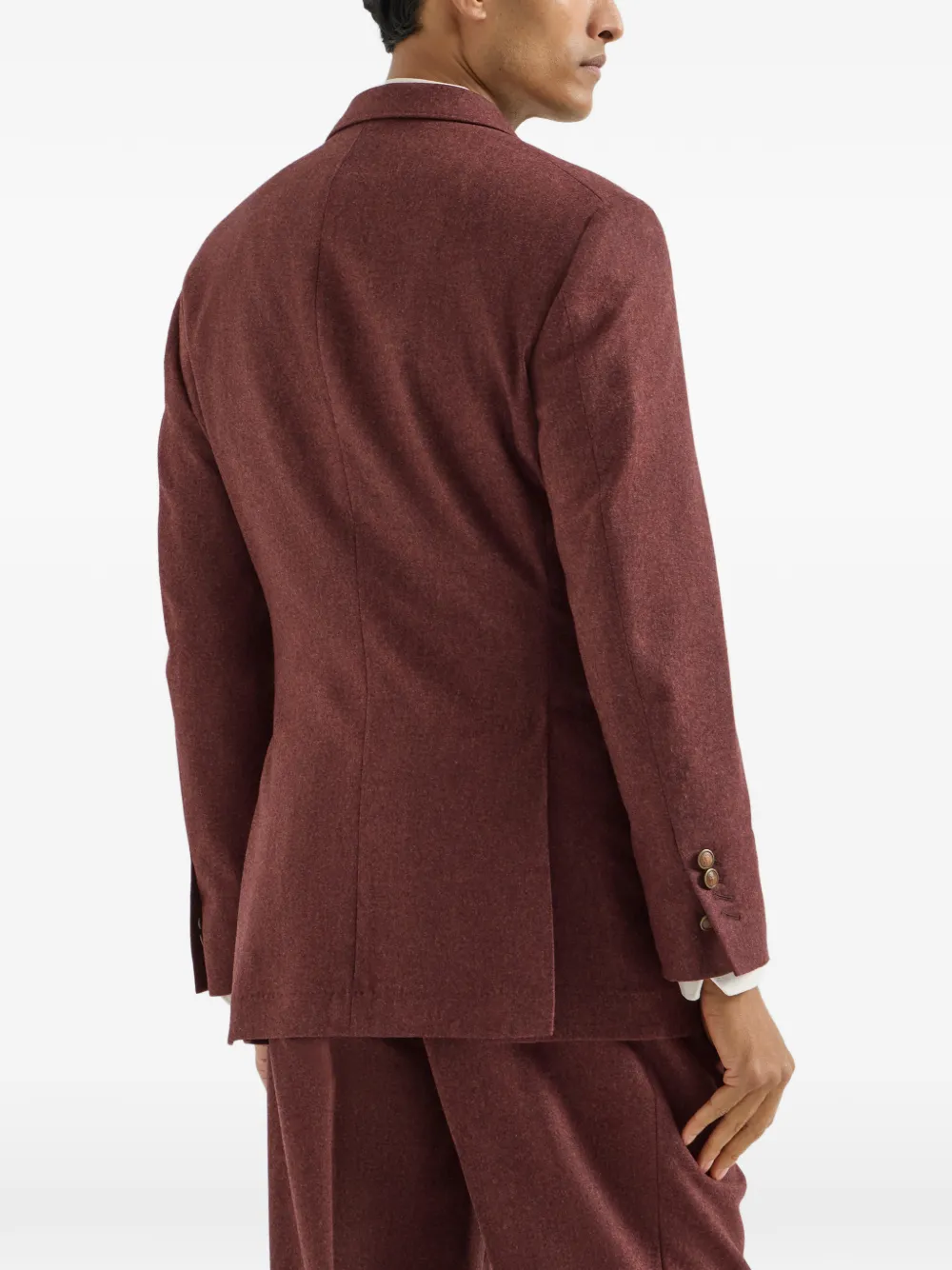 Brunello Cucinelli Cavallo Tailor scheerwol en kasjmier flanellen blazer Rood
