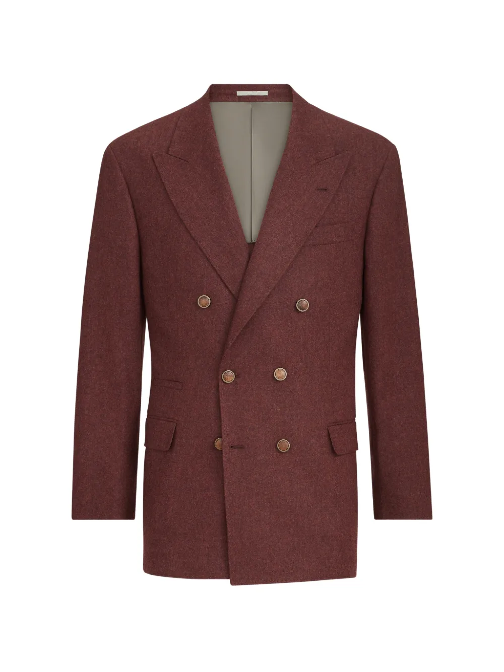 Brunello Cucinelli virgin wool and cashmere flannel Cavallo Tailor blazer - Rosso