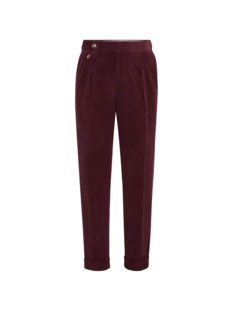 Brunello Cucinelli pantalon en velours côtelé de coton et cachemire à plis