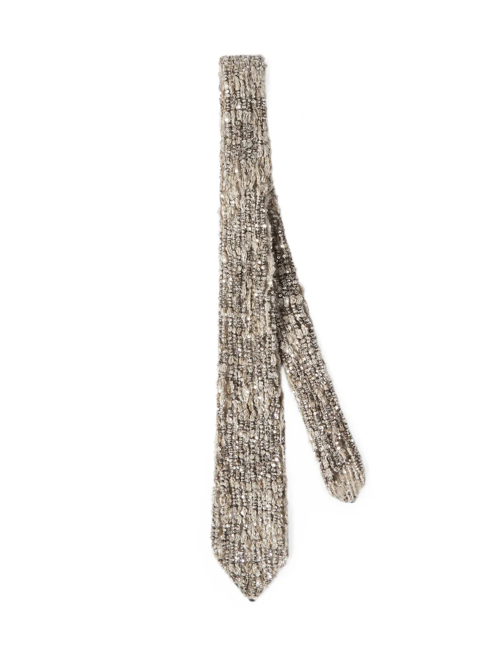 Brunello Cucinelli Dazzling Craquelé Embroidery Tie In Mohair And
