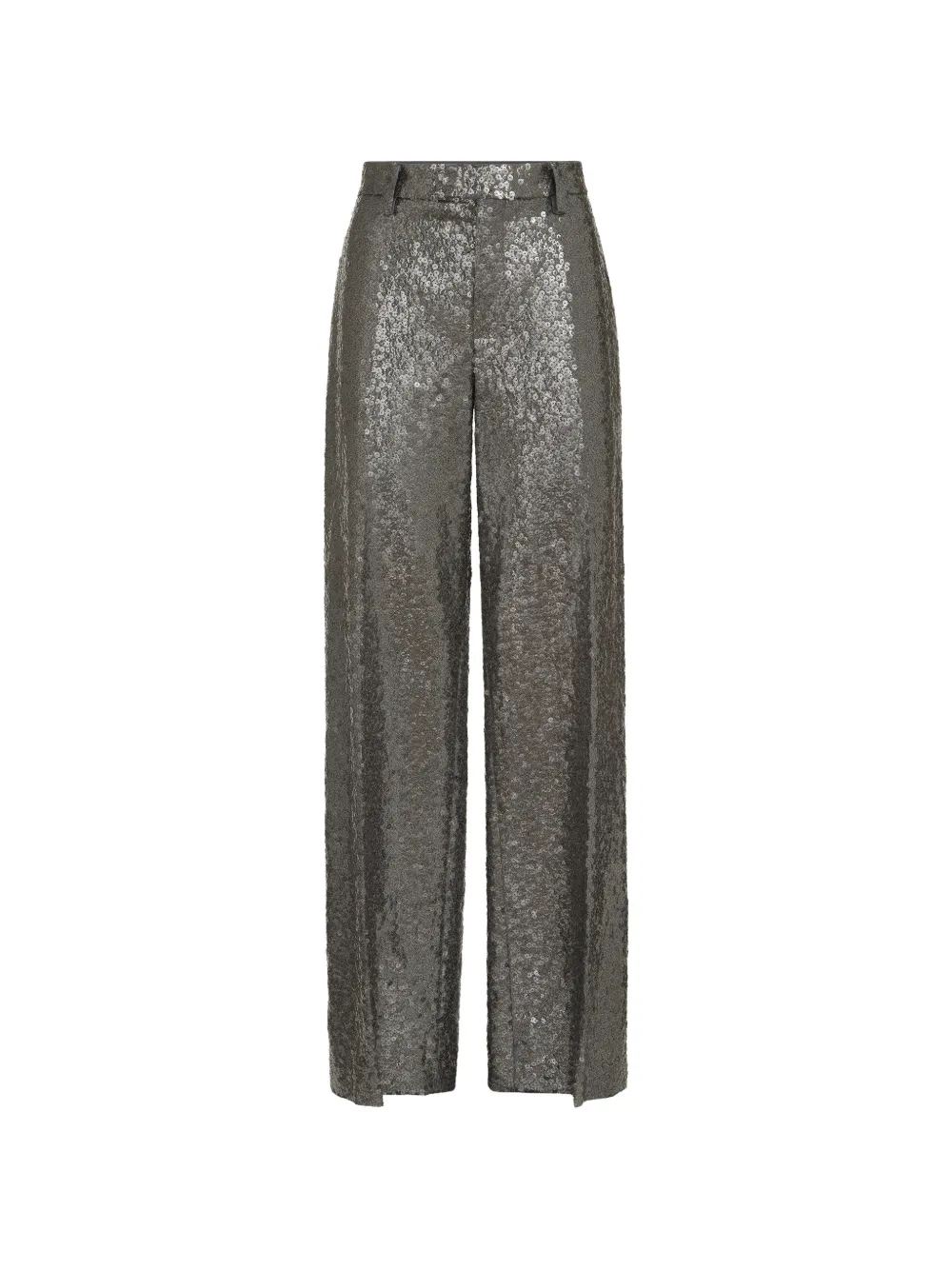 Brunello Cucinelli Ausgestellte Hose aus Schurwollflanell mit schillernder Textur - Grau
