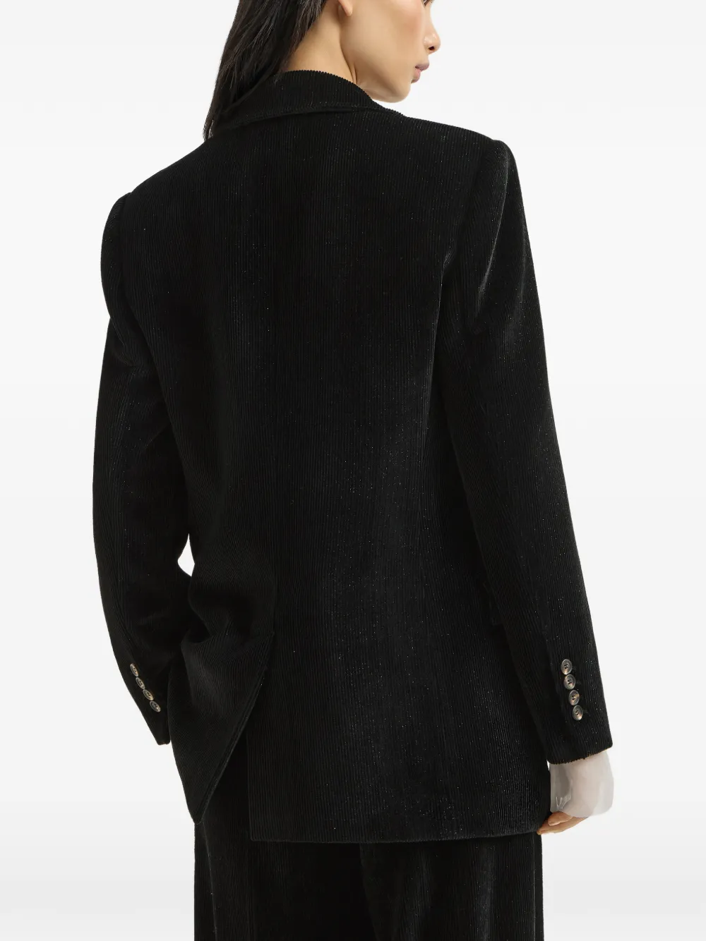 Brunello Cucinelli Ribfluwelen blazer met Monili Zwart