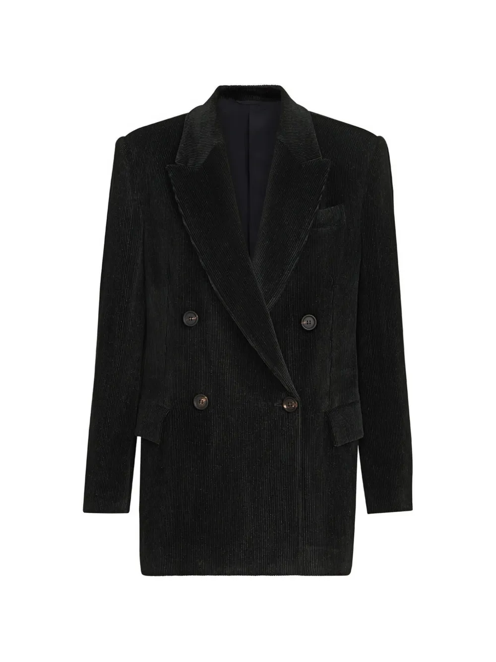 Brunello Cucinelli sparkling corduroy blazer with Monili - Black