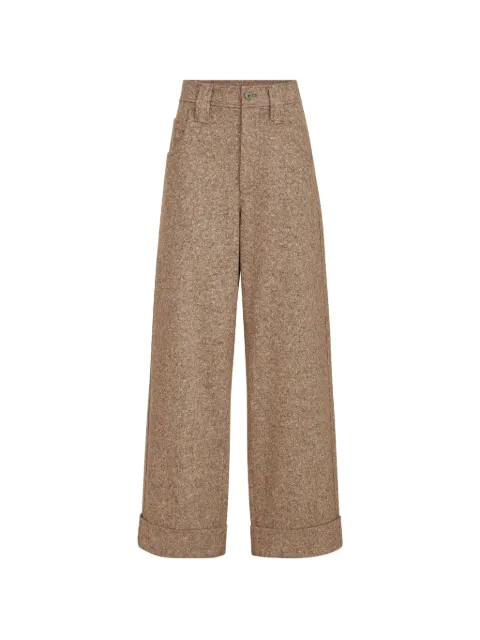 Brunello Cucinelli pantalones baggy de lana virgen con detalle de cadena Monili