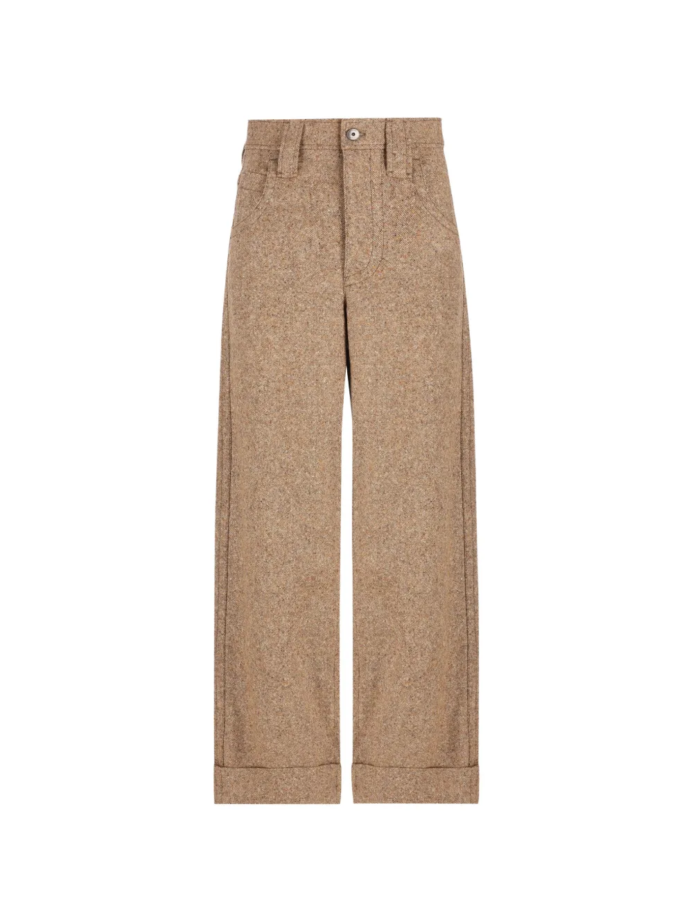 Brunello Cucinelli Pantaloni taglio baggy in lana vergine con motivo Monili - Toni neutri