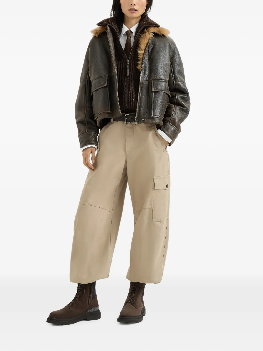 Brunello Cucinelli Sparkling & Dazzling ribgebreid vest verfraaid met pailletten Bruin