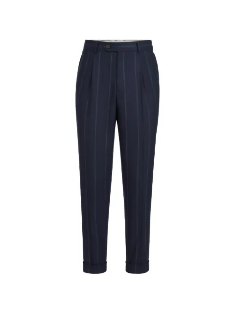Brunello Cucinelli cashmere and virgin wool multistripe twill trousers with pleat