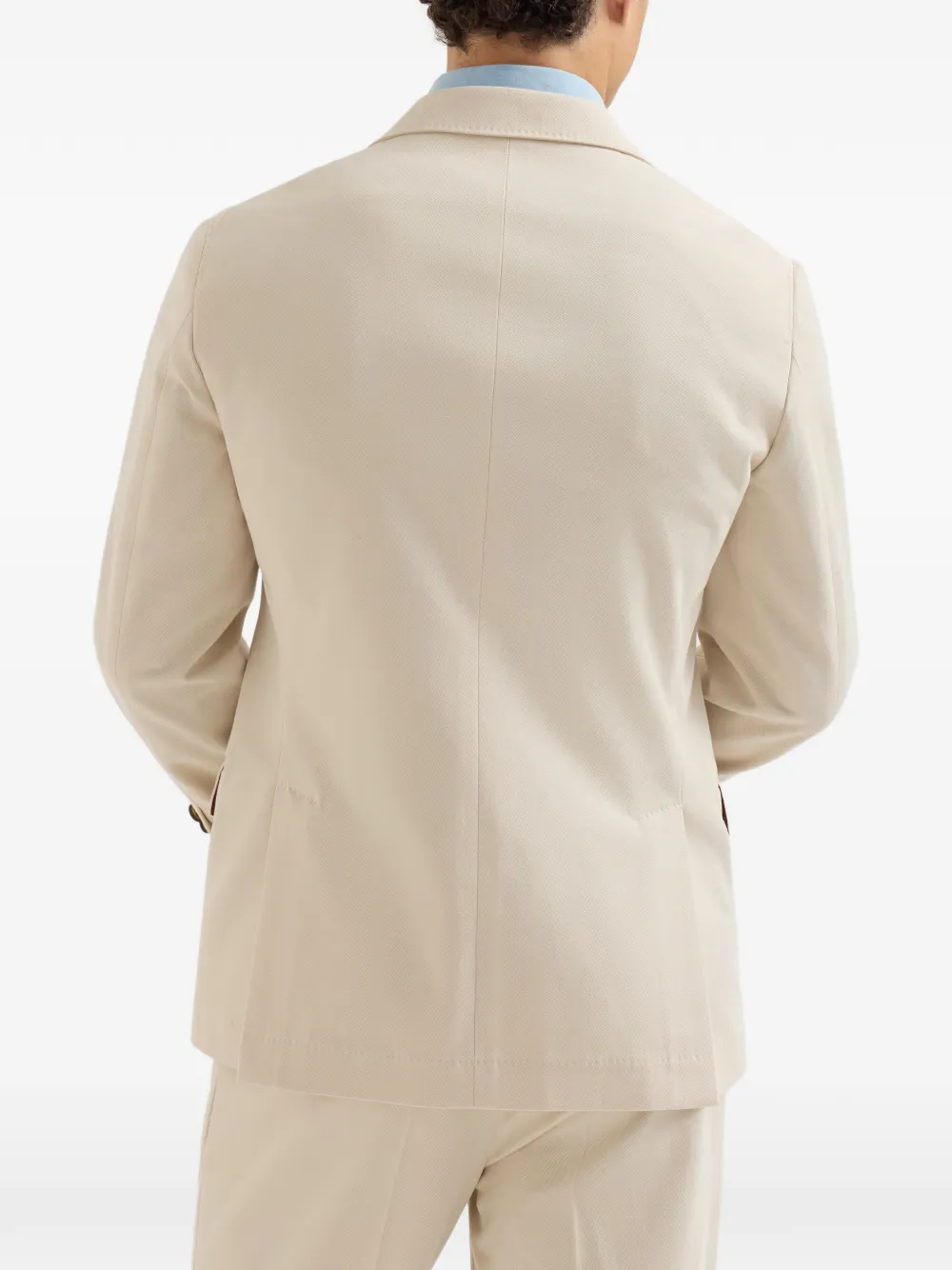 Brunello Cucinelli Gabardine gedeconstrueerde blazer van katoen en scheerwol Beige