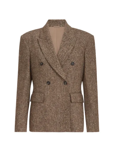 Brunello Cucinelli Virgin wool donegal blazer with Monili