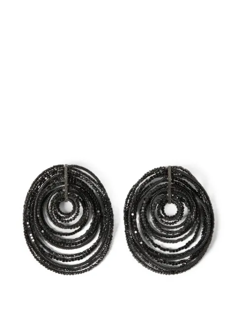Brunello Cucinelli boucles d'oreilles en hématite noire et argent