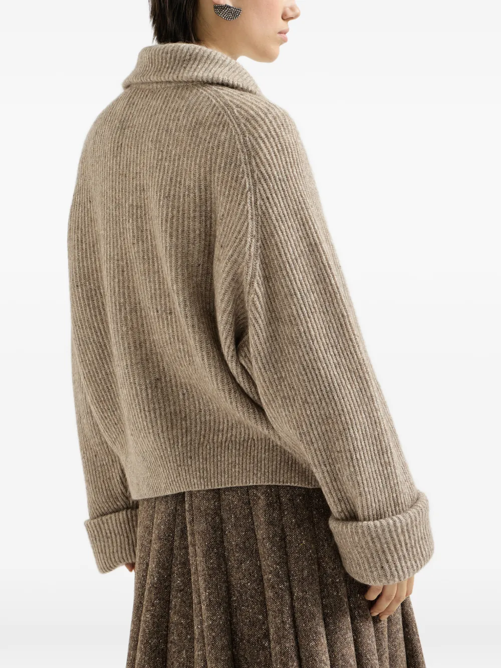 Brunello Cucinelli Ribgebreid vest Beige