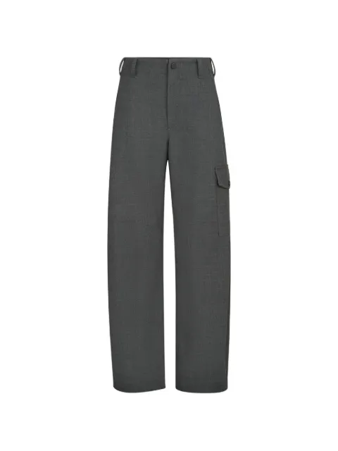 Brunello Cucinelli virgin wool twill cargo barrel trousers with Monili