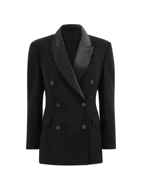 Brunello Cucinelli chaqueta de esmoquin de viscosa y lana virgen con Monili