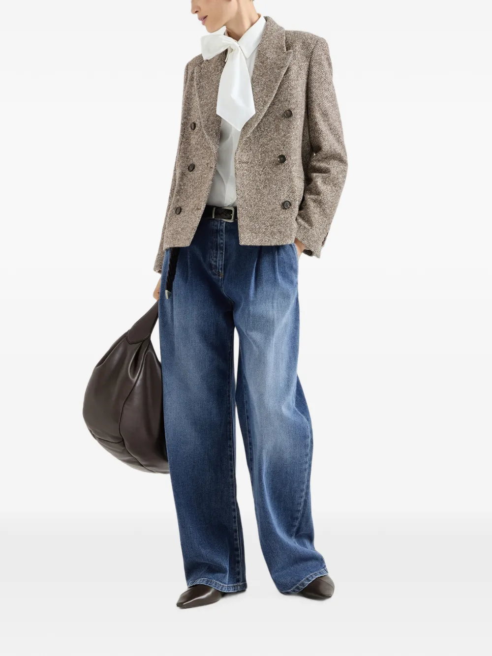 Brunello Cucinelli Boule nappa leren tas Bruin