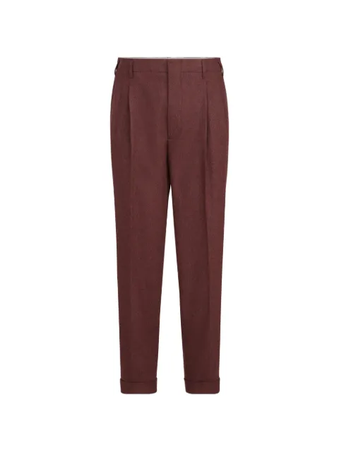 Brunello Cucinelli virgin wool and cashmere flannel trousers with double pleats