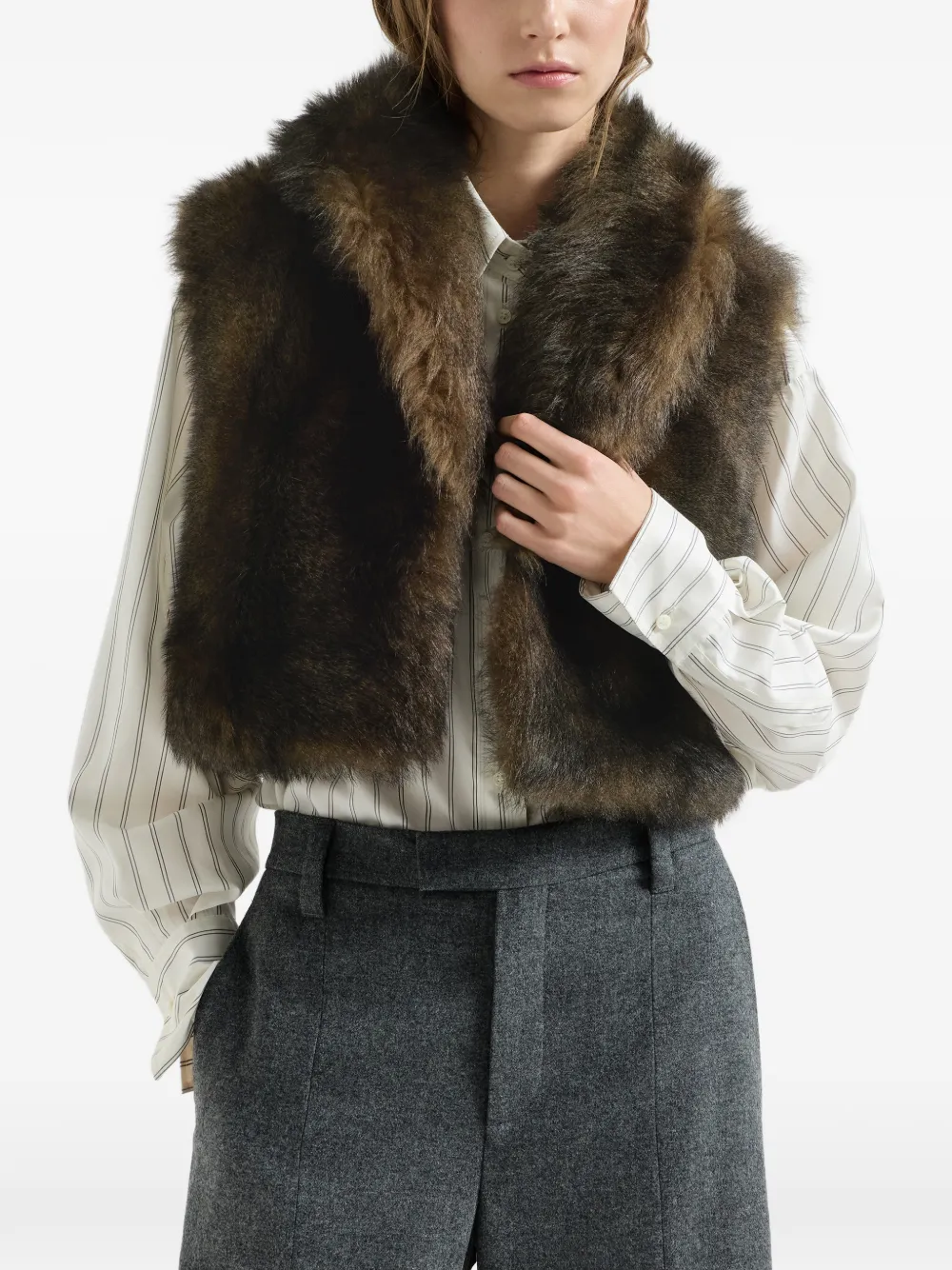 Brunello Cucinelli soft shearling vest Bruin