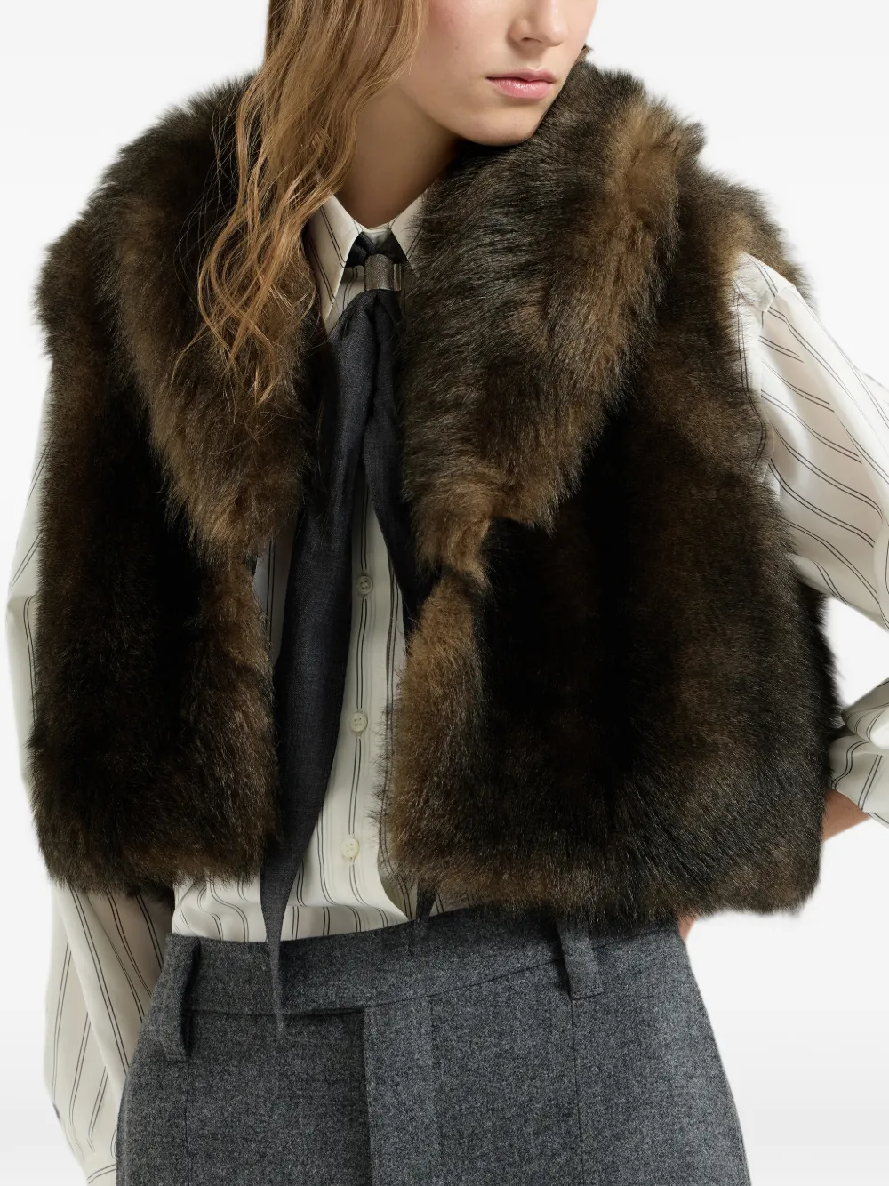Brunello Cucinelli soft shearling vest Bruin