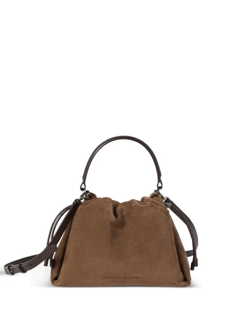 Brunello Cucinelli petit sac seau moelleux en daim avec monili