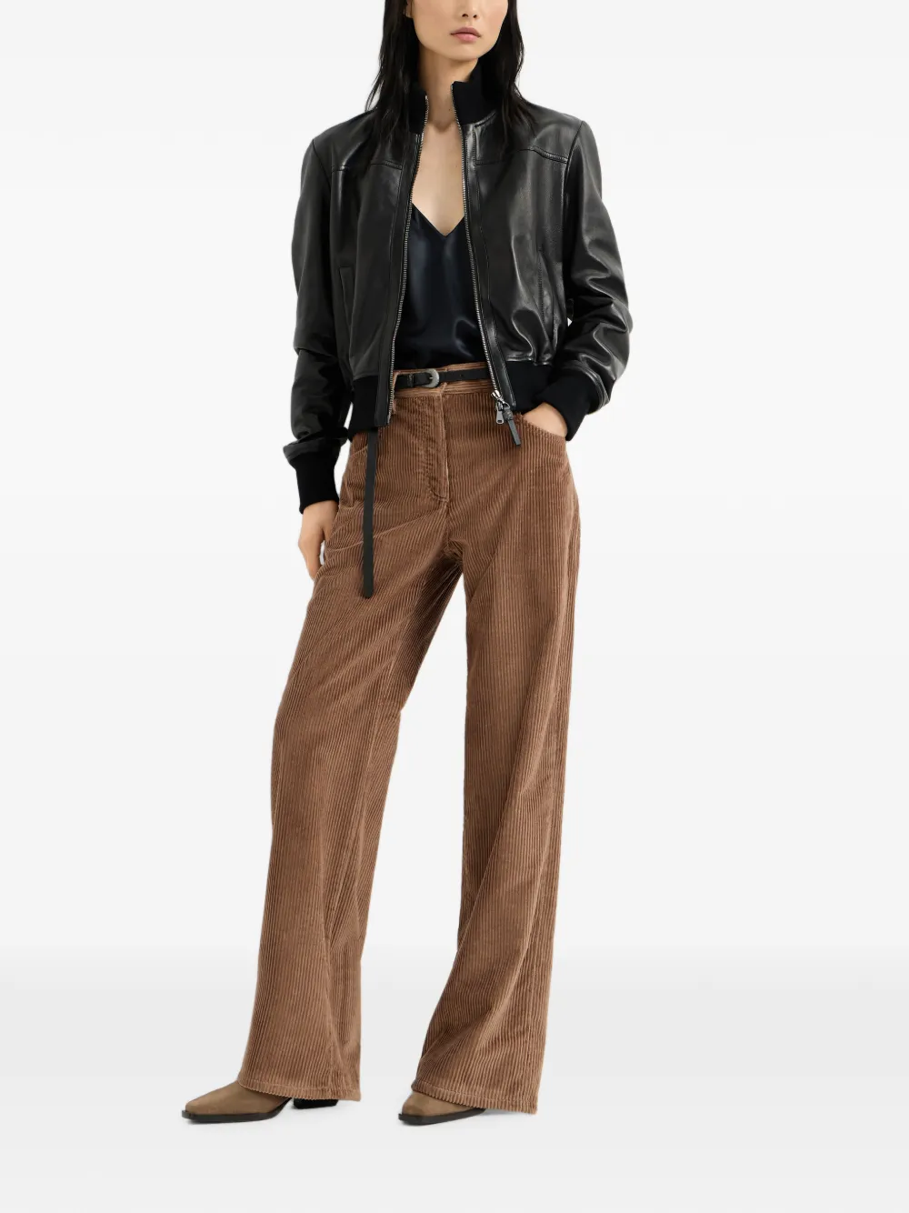 Brunello Cucinelli cotton corduroy straight five-pocket trousers with Monili Bruin