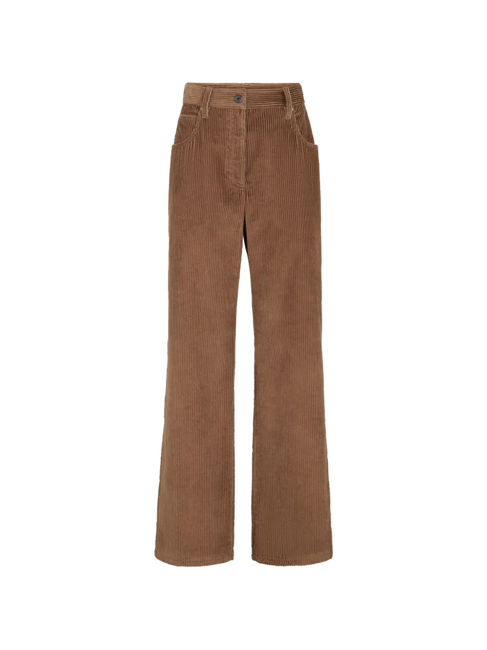 Brunello Cucinelli cotton corduroy straight five-pocket trousers with Monili - Marrone