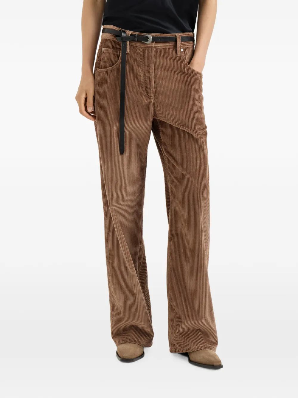 Brunello Cucinelli cotton corduroy straight five-pocket trousers with Monili Bruin