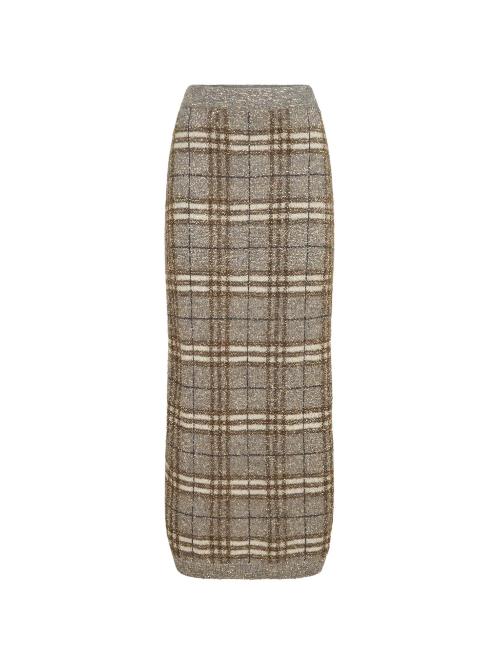 Brunello Cucinelli Prince of Wales knit skirt - Grigio