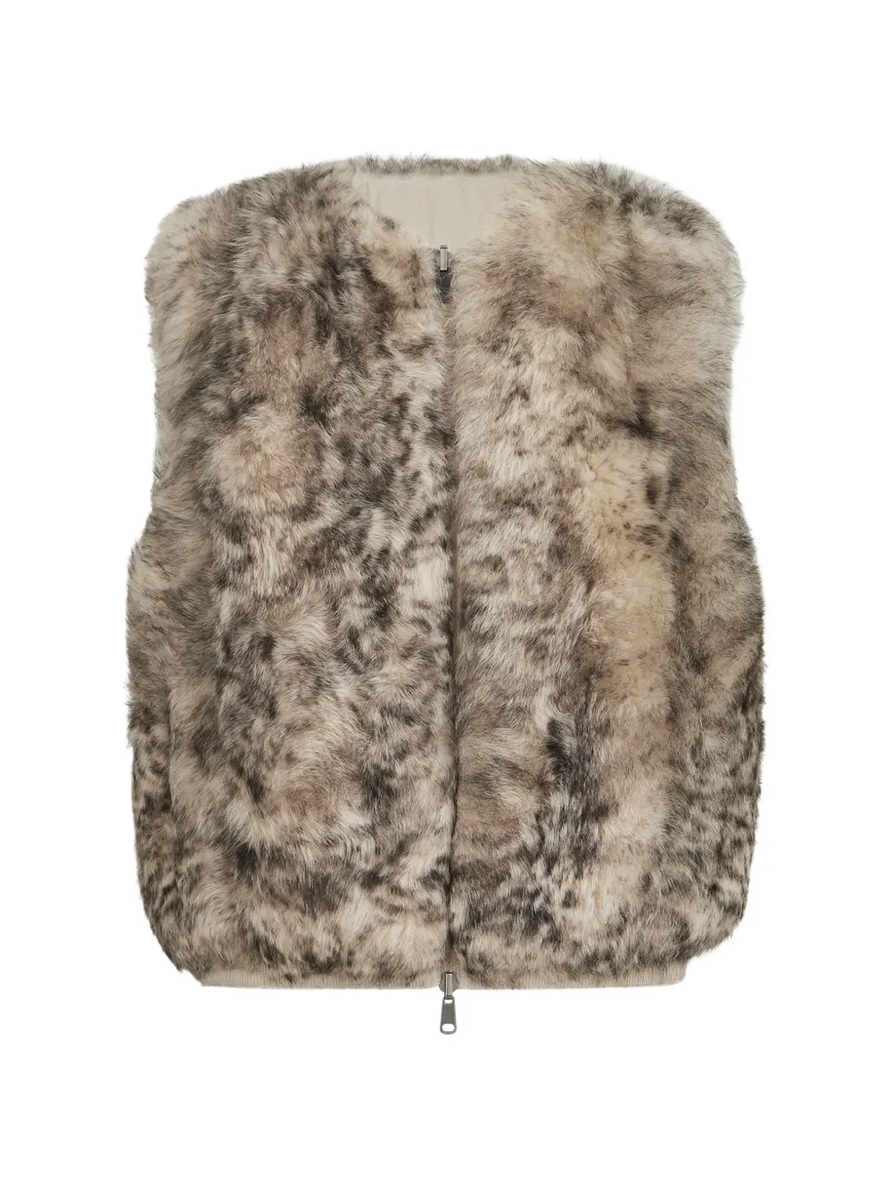 Brunello Cucinelli lynx-effect shearling reversible vest - Neutrals