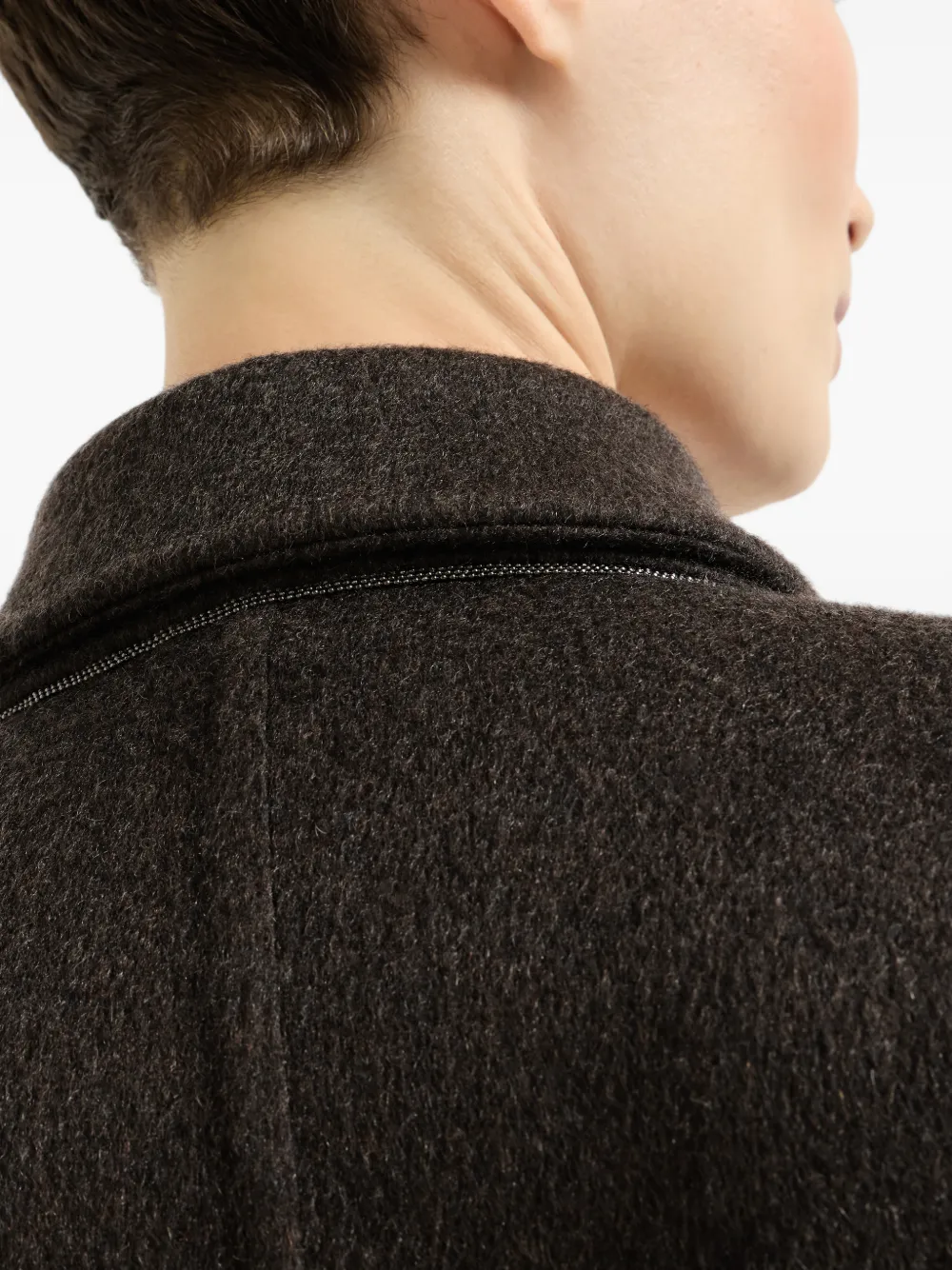 Brunello Cucinelli Jas van kasjmier met Monili Bruin