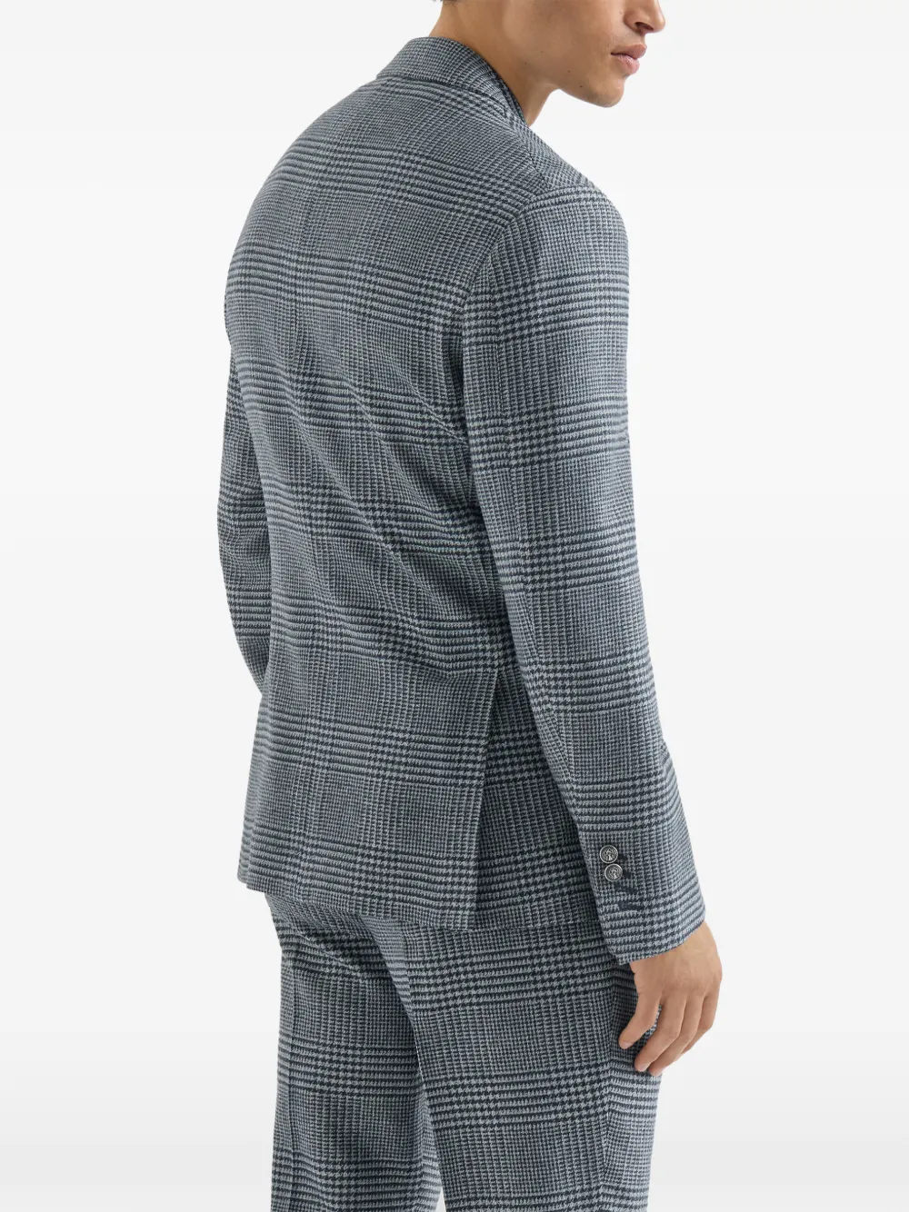 Brunello Cucinelli Gedeconstrueerde Prince of Wales flanellen blazer van comfortwol en kasjmier met metalen knopen Blauw
