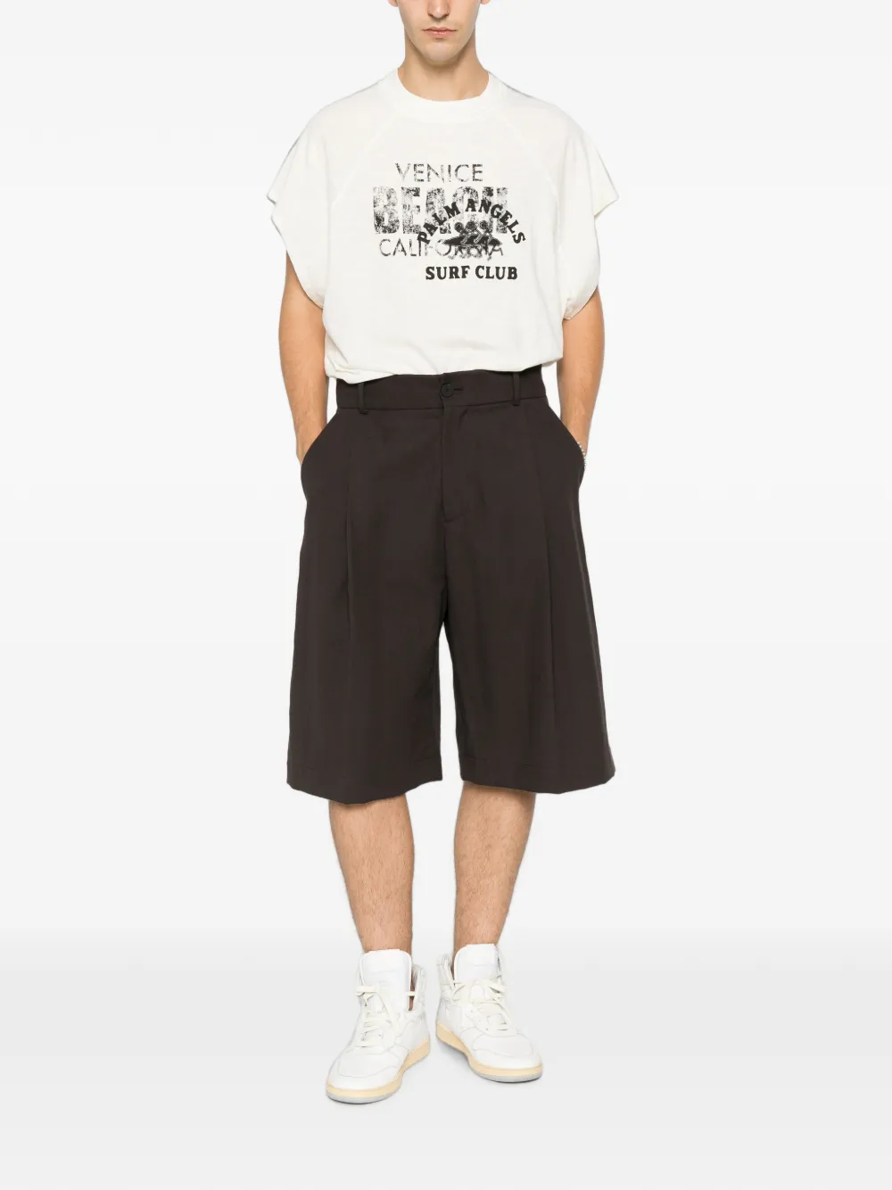 Palm Angels Mouwloos T-shirt Beige