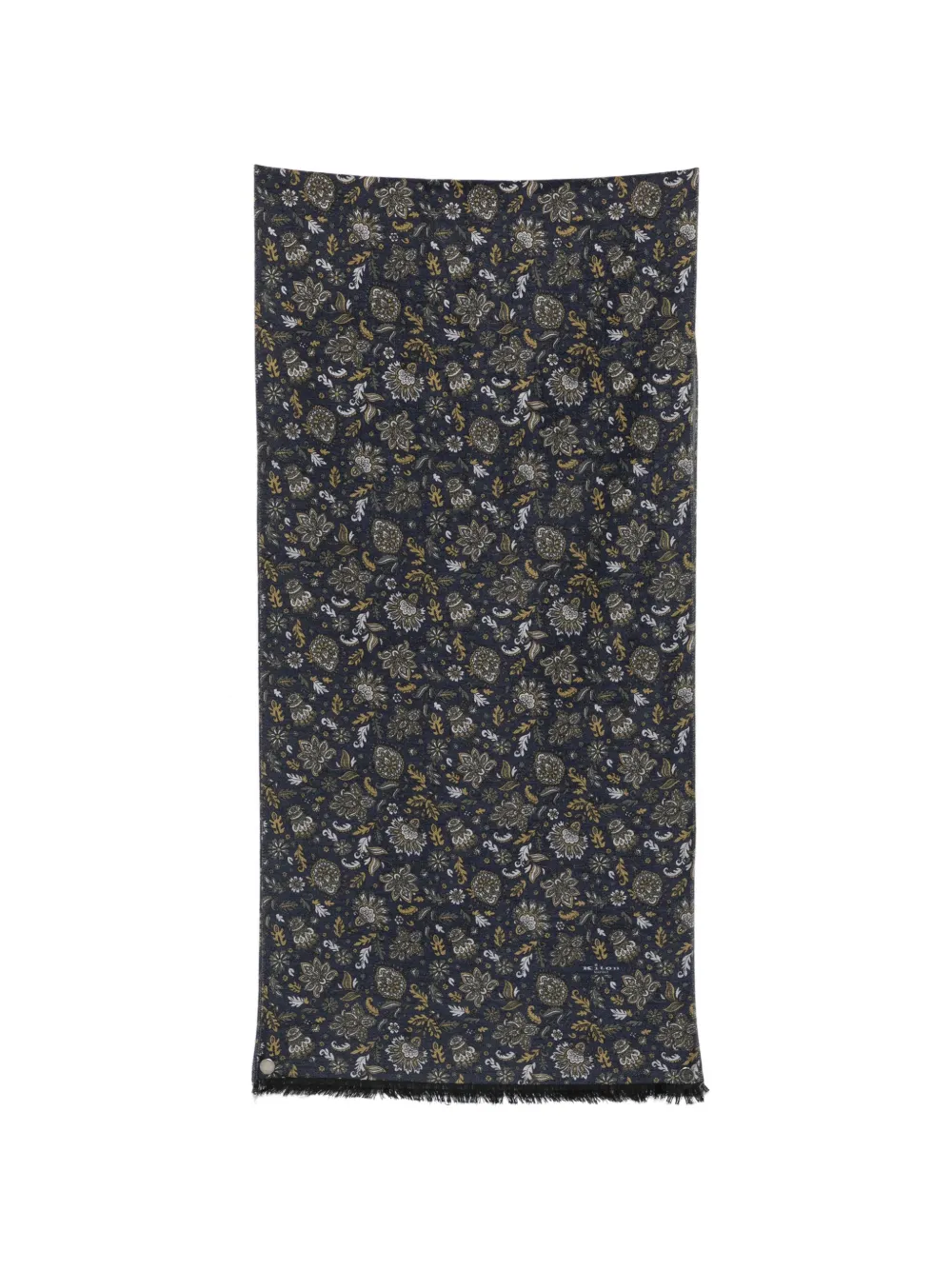 Kiton paisley fringed scarf - Blu