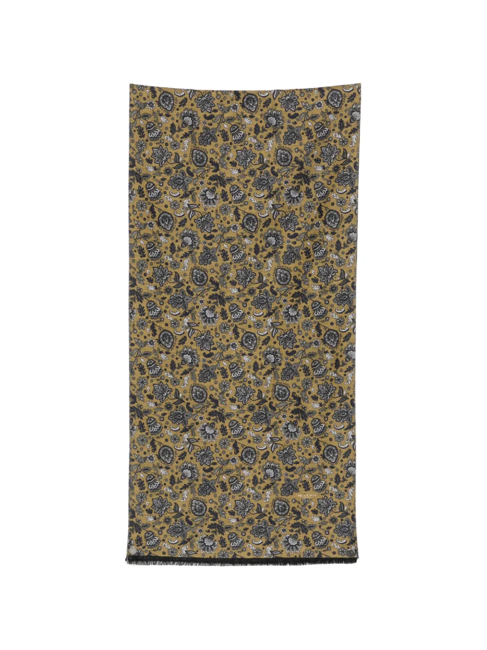 Kiton floral-print frayed-edge scarf - Verde