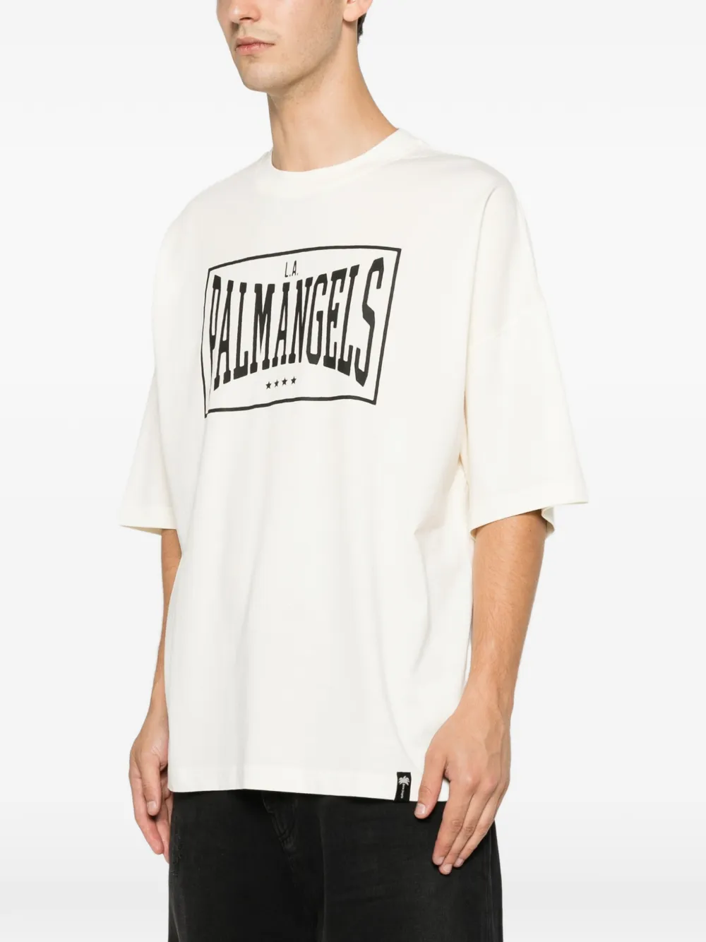 Palm Angels T-shirt met logoprint Beige