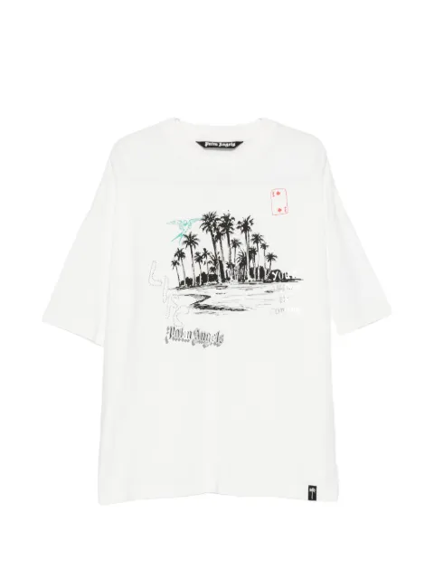 Palm Angels graphic-print rhinestone-embellished T-shirt