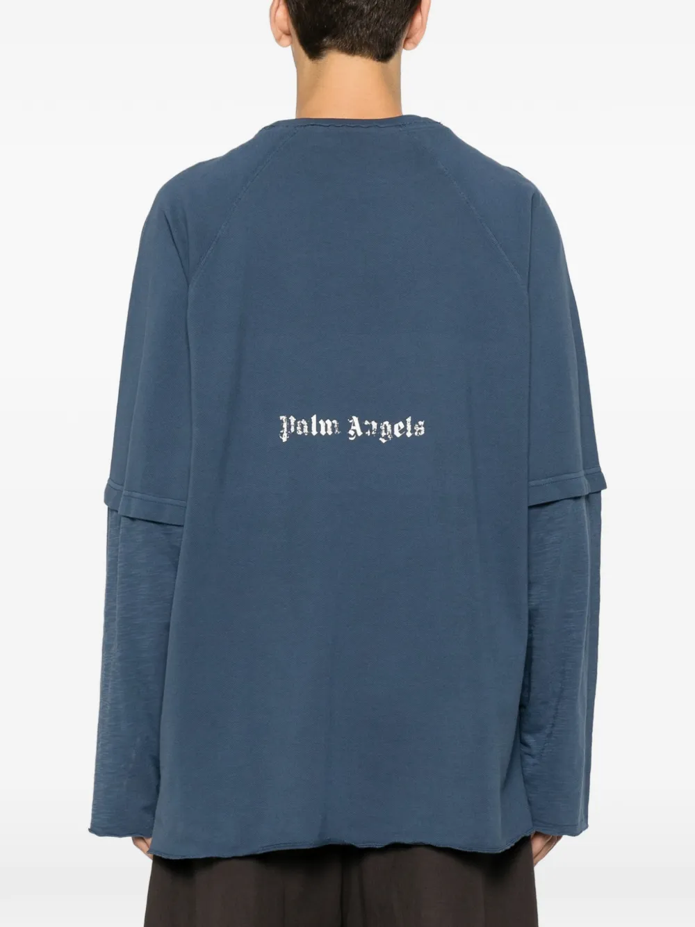 Palm Angels T-shirt met tekst Blauw