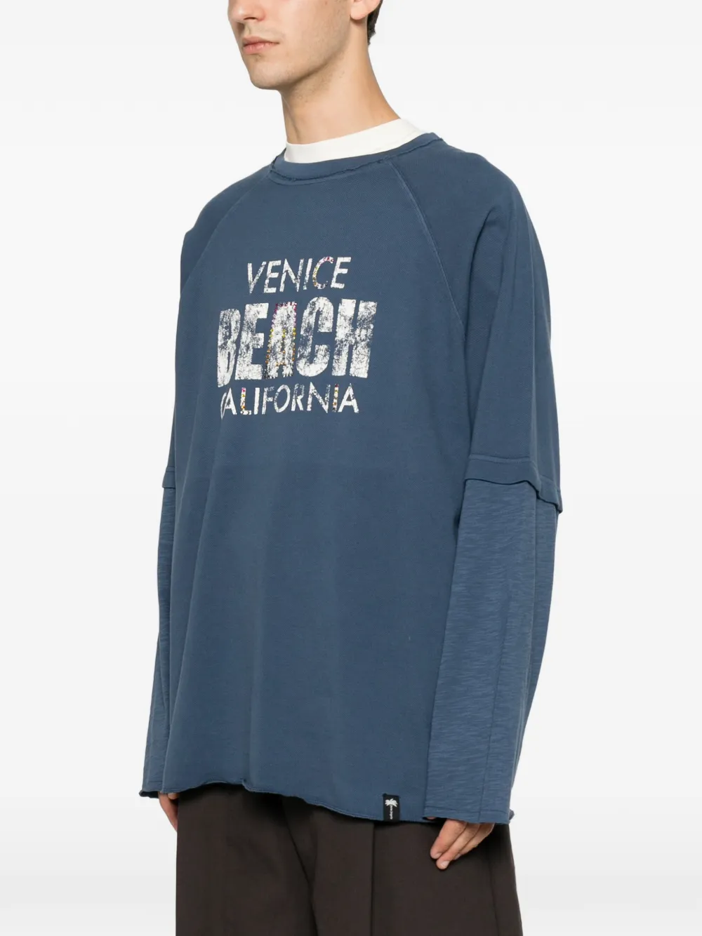 Palm Angels T-shirt met tekst Blauw