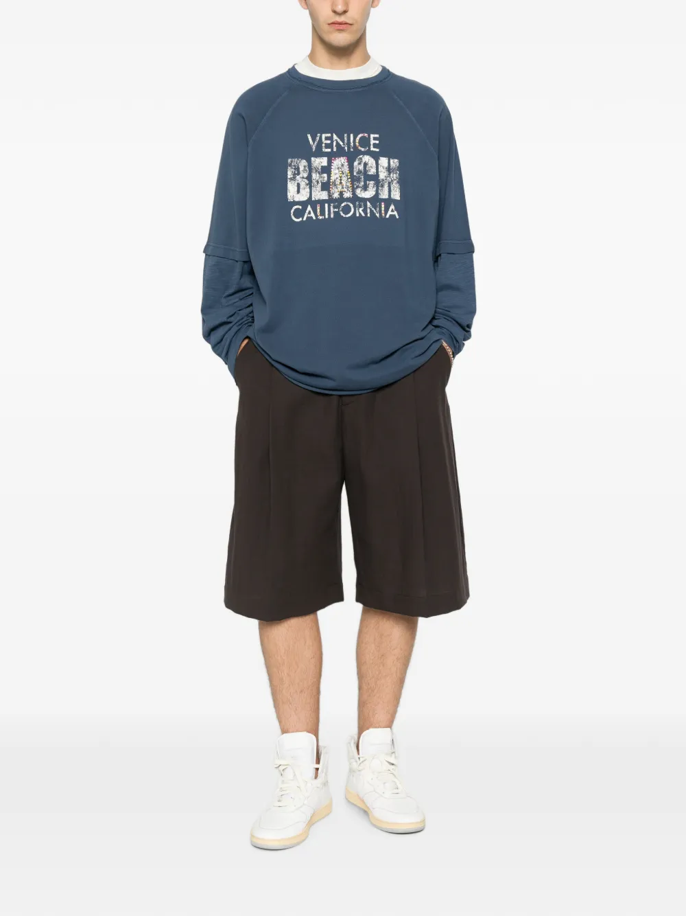 Palm Angels T-shirt met tekst Blauw