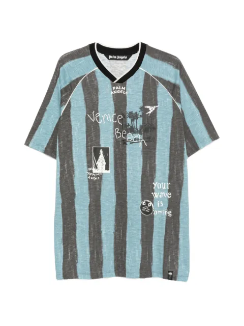 Palm Angels striped graphic-print T-shirt
