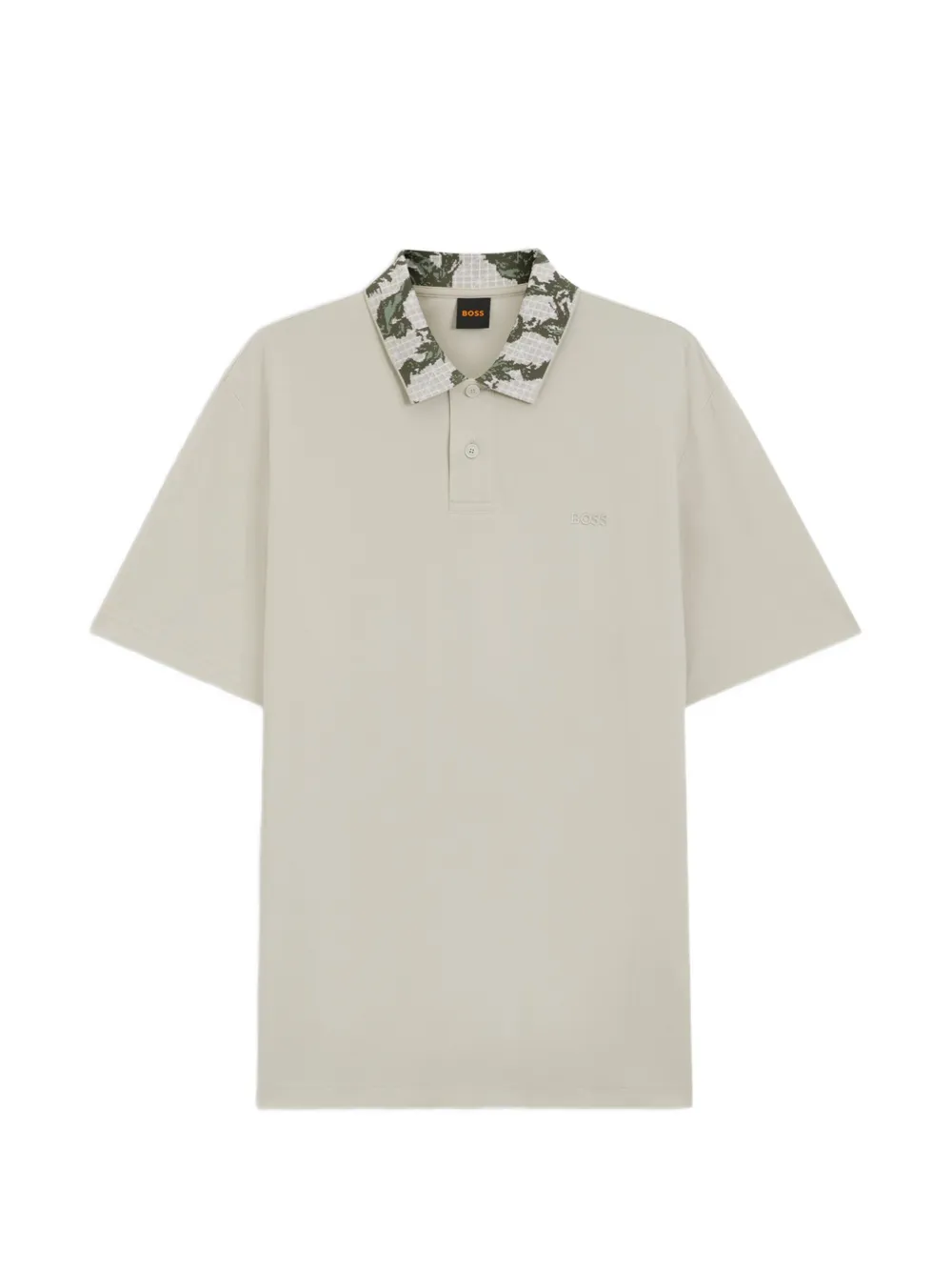 BOSS graphic-print collar polo shirt - Nude