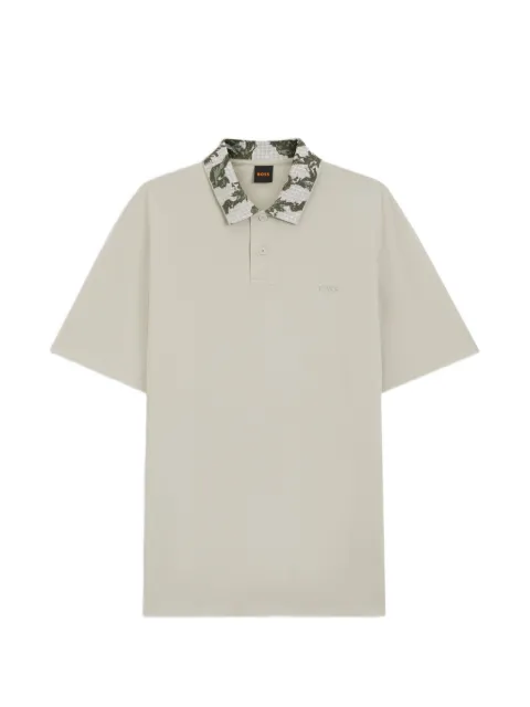 BOSS relaxed-fit polo with jacquard collar