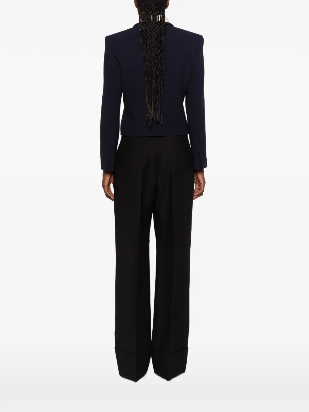 Valentino Garavani Slim-fit blazer met sjaaldetail Blauw