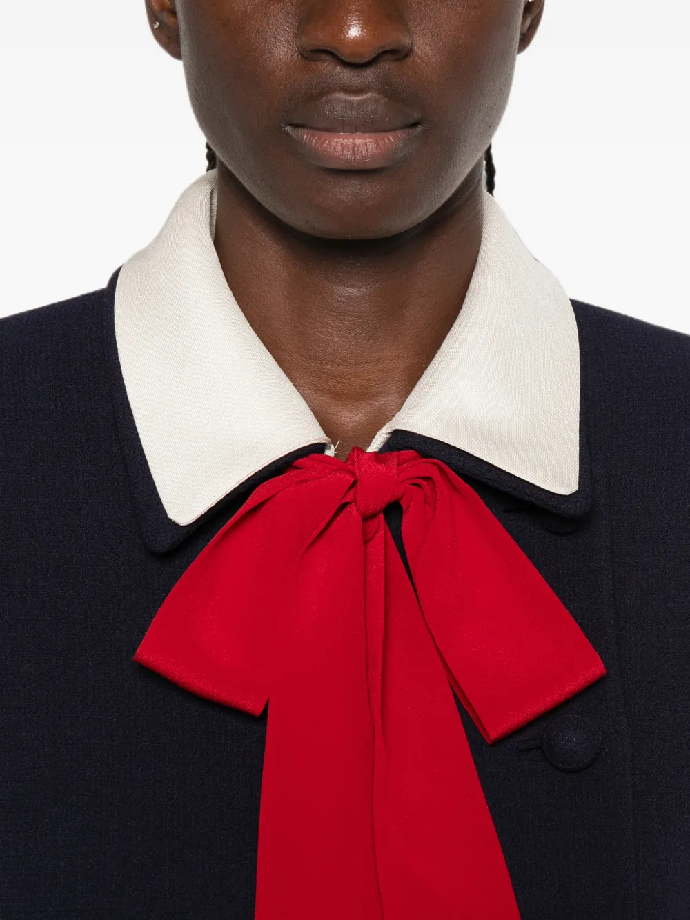 Valentino Garavani Slim-fit blazer met sjaaldetail Blauw