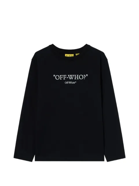 Off-White Kids 로고 프린트 긴소매 티셔츠