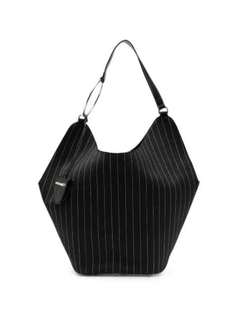 DONDUP pinstripe-pattern ring-handle tote bag