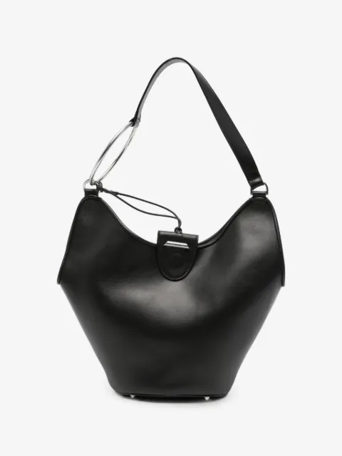 DONDUP ring-detail leather shoulder bag