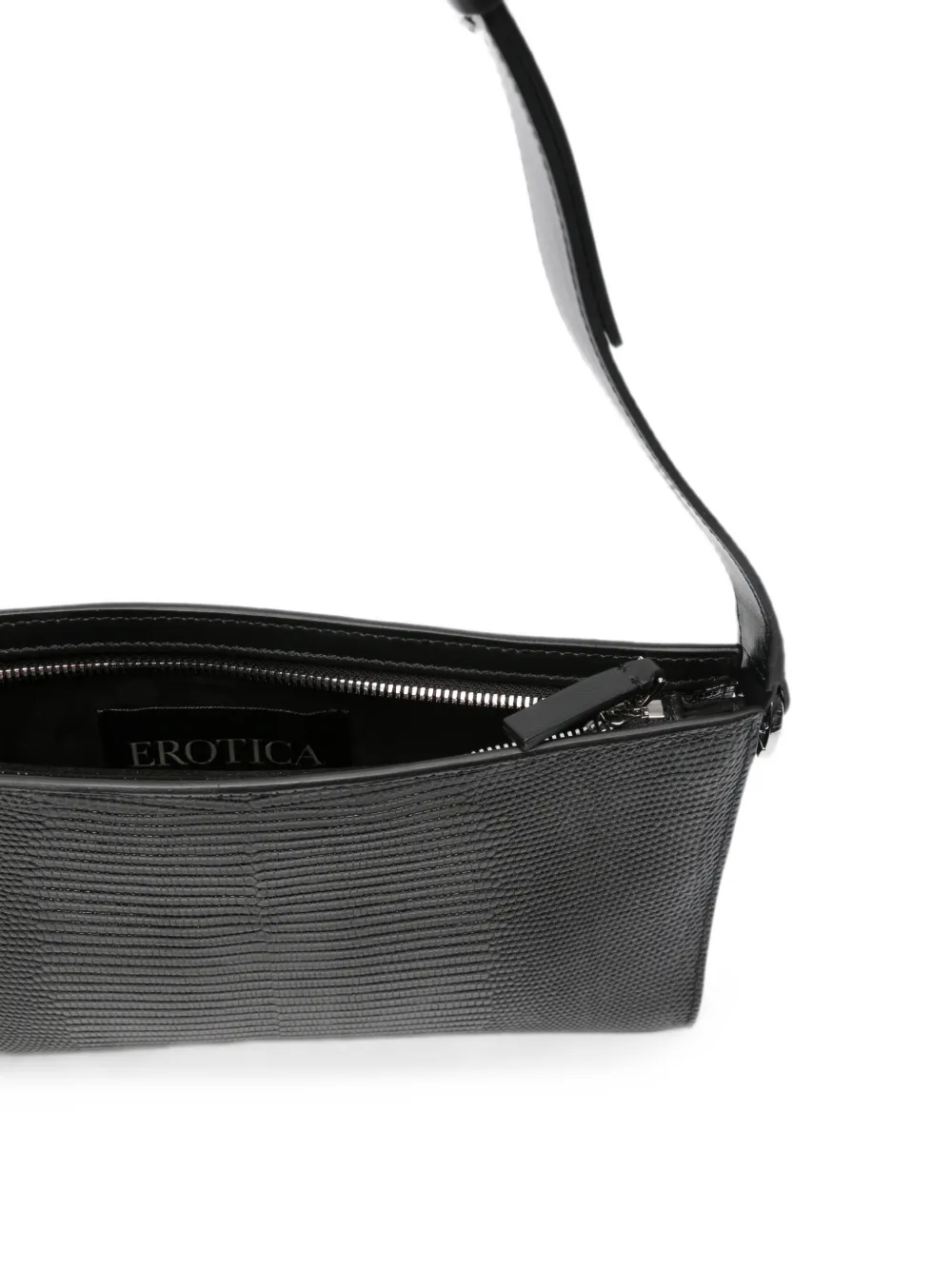 DONDUP Shopper met hagedissen-effect en ringhandvat Zwart