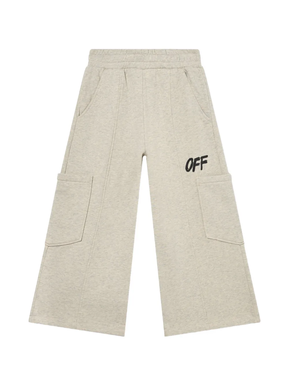 Off-White Kids Shared logo-print wide-leg track pants Grijs
