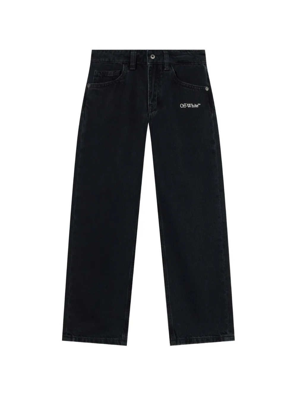Off-White Kids Diagonal Marker denim jeans - Nero